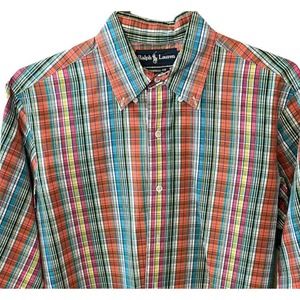 Polo Ralph Lauren Mens Classic Fit LS Button Up Multicolor Plaid Sz 15.5